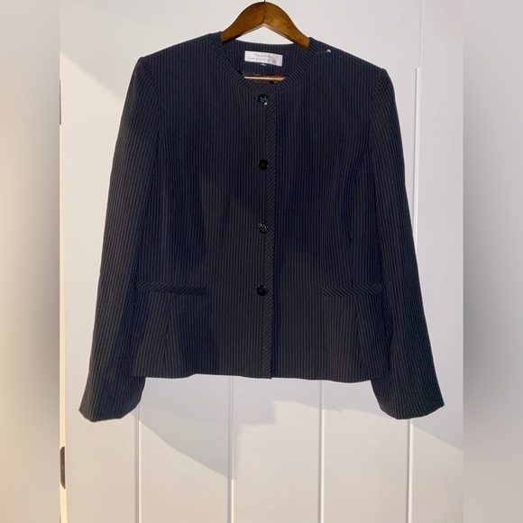 Tahari Arthur S. Levine Pinstripe Button Down Jacket Size 16 Career Office Work - Picture 6 of 7